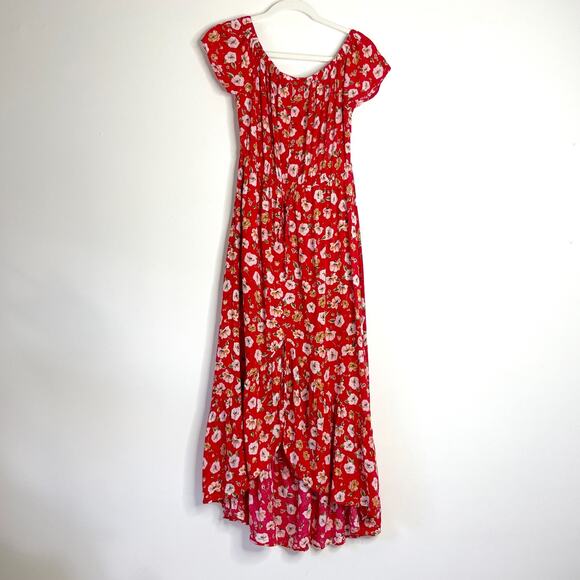 Indigo Rose Floral Button Front Maxi Dress S Cottagecore Boho Romantic Fairy - Picture 1 of 11